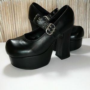 Demonia Black Womens Platform Heels Punk Goth